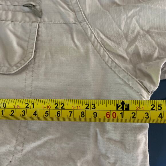 REI Shirt Men's XL Light Cream Button Up Vented Nylon Hiking - Picture 7 of 7